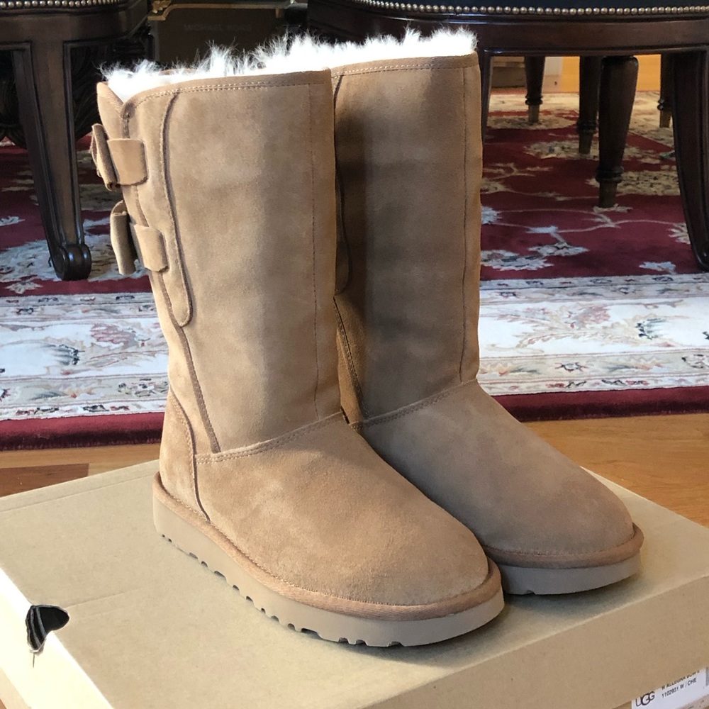 NWB W ALLEGRA BOW II Bow Long Boots size 6 - Picture 7 of 8